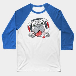 dog with headphone Baseball T-Shirt
